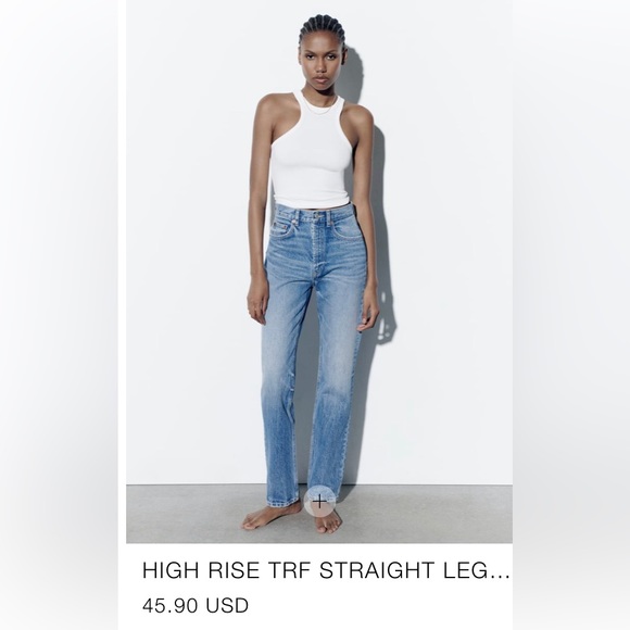 TRF High Waist Straight Jeans - Picture 1 of 4